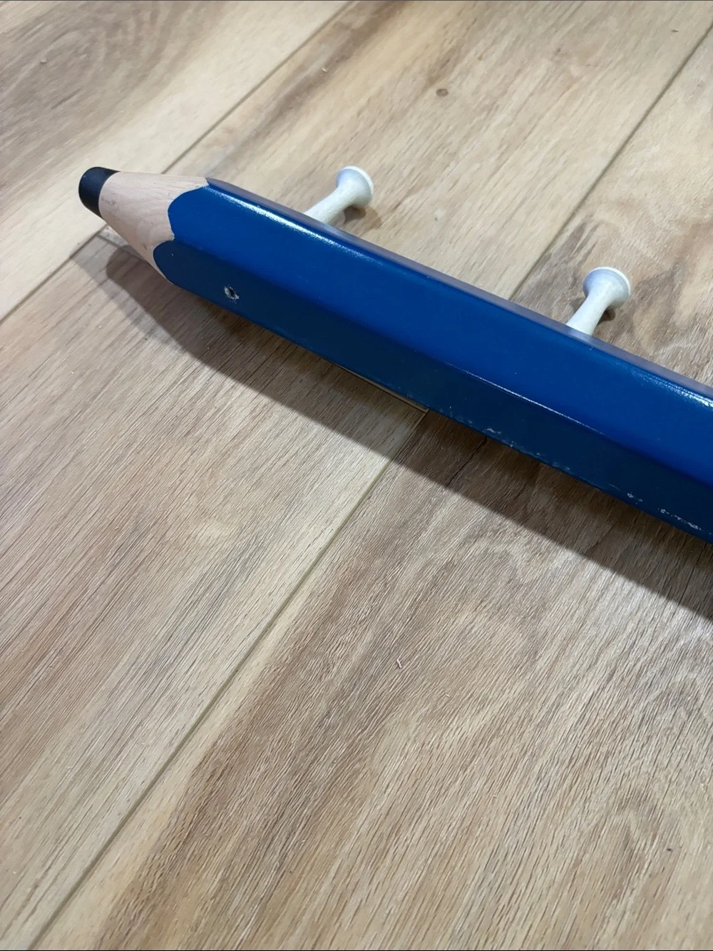 Oversized Blue Pencil with Pink Eraser Wall Hooks